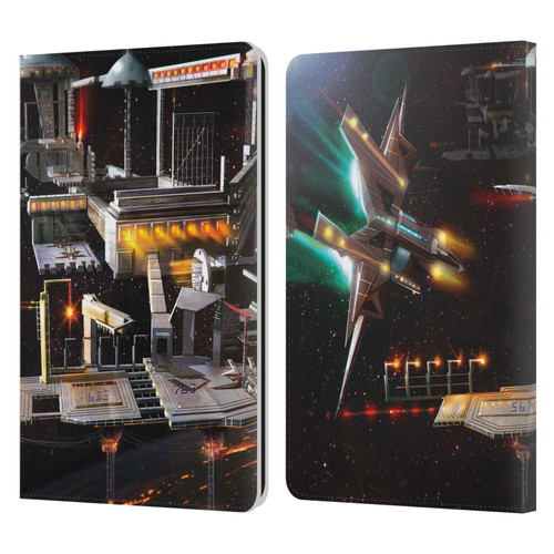 Anthony Christou Art Space Station Leather Book Wallet Case Cover For Amazon Kindle Paperwhite 1 / 2 / 3
