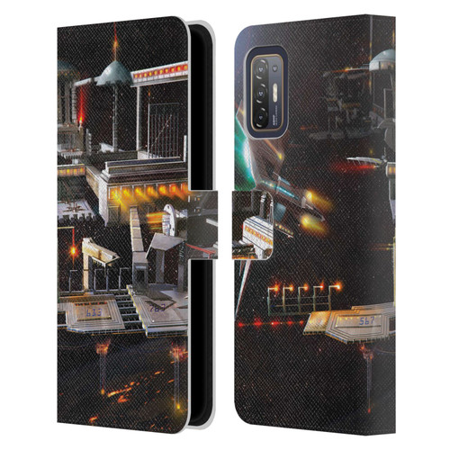 Anthony Christou Art Space Station Leather Book Wallet Case Cover For HTC Desire 21 Pro 5G