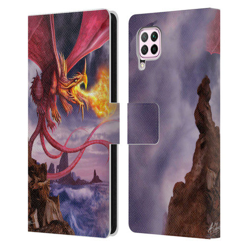 Anthony Christou Art Fire Dragon Leather Book Wallet Case Cover For Huawei Nova 6 SE / P40 Lite