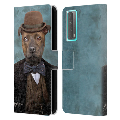 Anthony Christou Art Sir Edmund Bulldog Leather Book Wallet Case Cover For Huawei P Smart (2021)