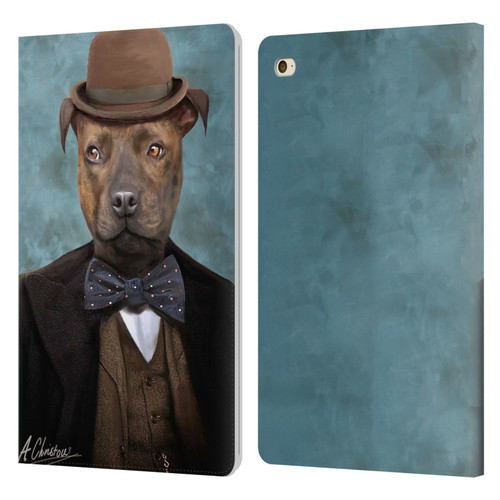Anthony Christou Art Sir Edmund Bulldog Leather Book Wallet Case Cover For Apple iPad mini 4