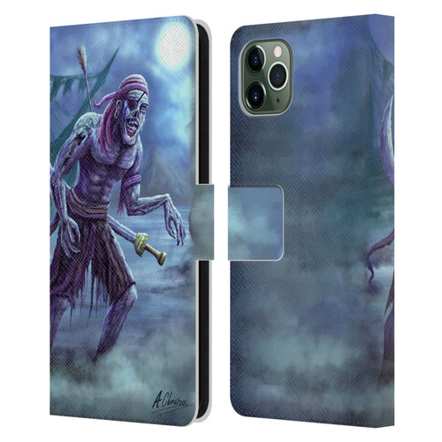 Anthony Christou Art Zombie Pirate Leather Book Wallet Case Cover For Apple iPhone 11 Pro Max