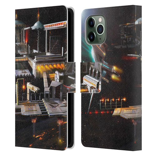 Anthony Christou Art Space Station Leather Book Wallet Case Cover For Apple iPhone 11 Pro