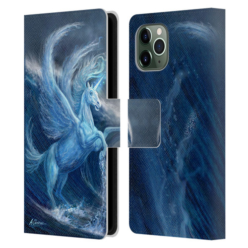 Anthony Christou Art Water Pegasus Leather Book Wallet Case Cover For Apple iPhone 11 Pro