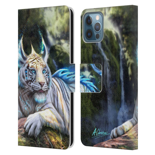 Anthony Christou Art Water Tiger Leather Book Wallet Case Cover For Apple iPhone 12 / iPhone 12 Pro
