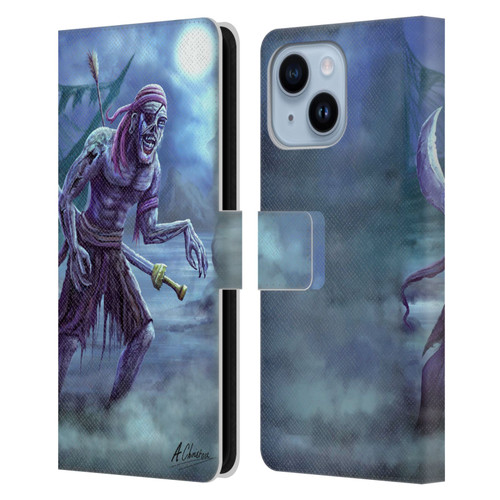 Anthony Christou Art Zombie Pirate Leather Book Wallet Case Cover For Apple iPhone 14 Plus