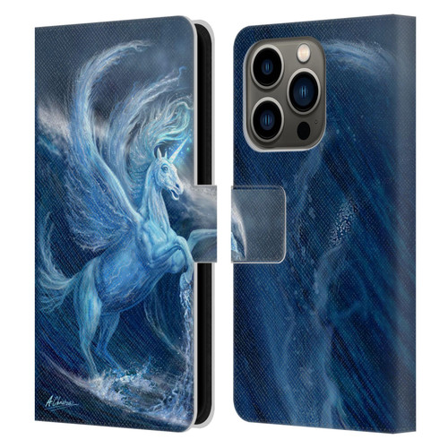 Anthony Christou Art Water Pegasus Leather Book Wallet Case Cover For Apple iPhone 14 Pro