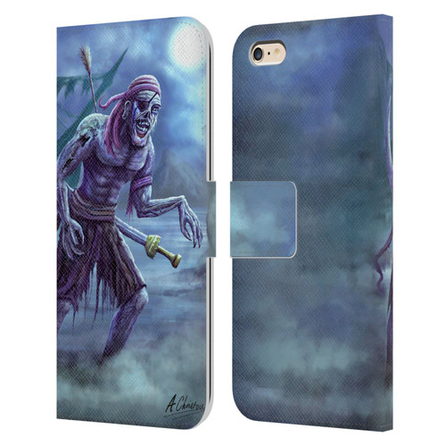Anthony Christou Art Zombie Pirate Leather Book Wallet Case Cover For Apple iPhone 6 Plus / iPhone 6s Plus
