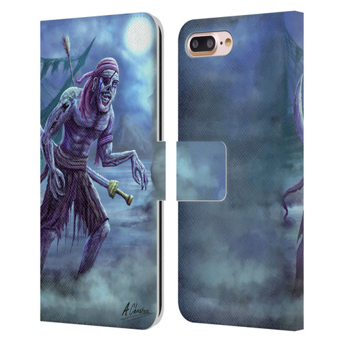 Anthony Christou Art Zombie Pirate Leather Book Wallet Case Cover For Apple iPhone 7 Plus / iPhone 8 Plus
