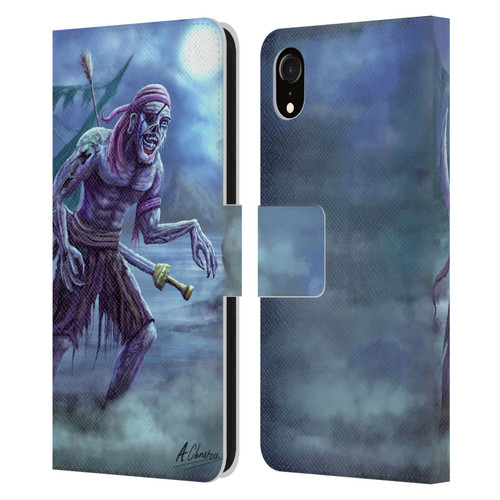 Anthony Christou Art Zombie Pirate Leather Book Wallet Case Cover For Apple iPhone XR