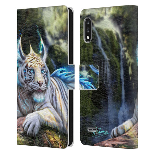 Anthony Christou Art Water Tiger Leather Book Wallet Case Cover For LG K22