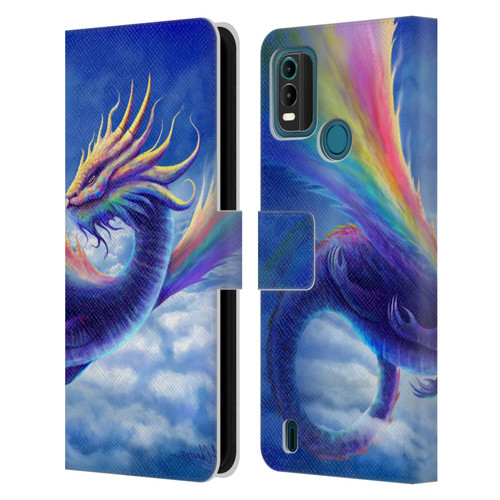 Anthony Christou Art Rainbow Dragon Leather Book Wallet Case Cover For Nokia G11 Plus