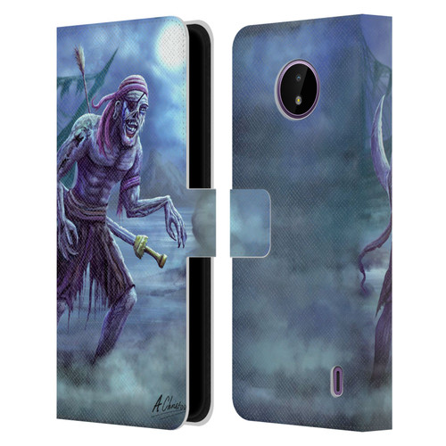 Anthony Christou Art Zombie Pirate Leather Book Wallet Case Cover For Nokia C10 / C20