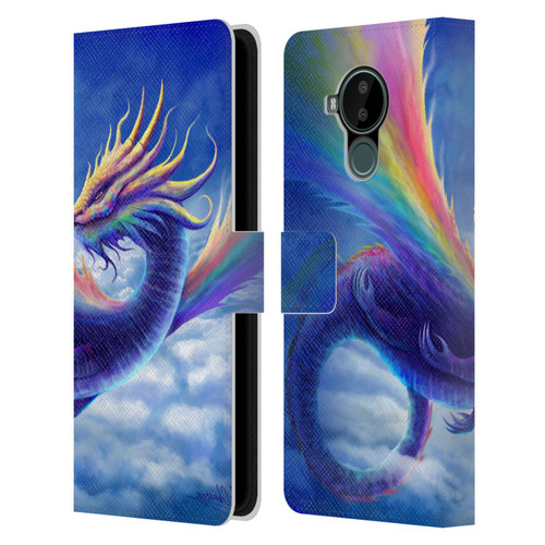 Anthony Christou Art Rainbow Dragon Leather Book Wallet Case Cover For Nokia C30