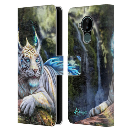 Anthony Christou Art Water Tiger Leather Book Wallet Case Cover For Nokia C30