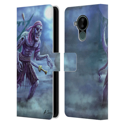 Anthony Christou Art Zombie Pirate Leather Book Wallet Case Cover For Nokia C30