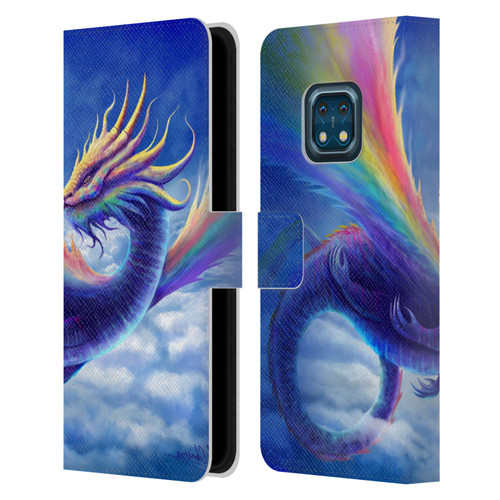 Anthony Christou Art Rainbow Dragon Leather Book Wallet Case Cover For Nokia XR20