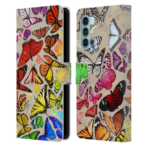Anthony Christou Art Rainbow Butterflies Leather Book Wallet Case Cover For Motorola Edge S30 / Moto G200 5G