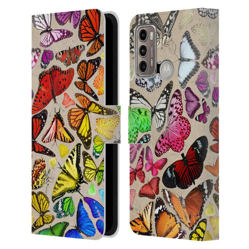 Anthony Christou Art Rainbow Butterflies Leather Book Wallet Case Cover For Motorola Moto G60 / Moto G40 Fusion