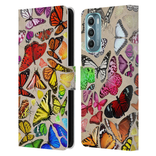 Anthony Christou Art Rainbow Butterflies Leather Book Wallet Case Cover For Motorola Moto G Stylus 5G (2022)