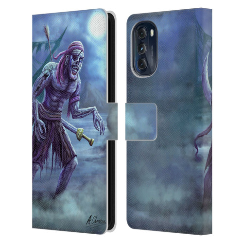 Anthony Christou Art Zombie Pirate Leather Book Wallet Case Cover For Motorola Moto G (2022)