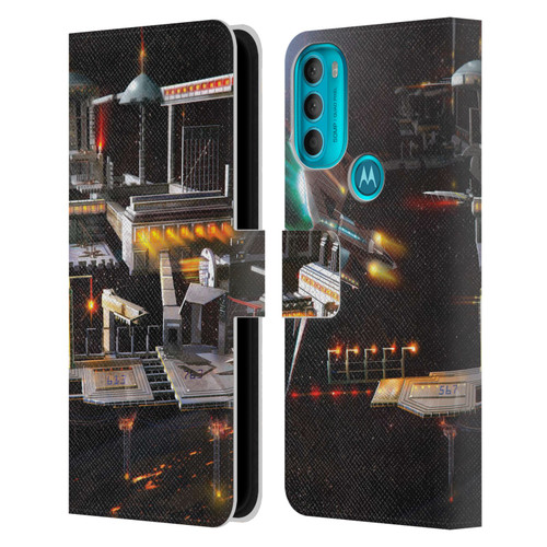 Anthony Christou Art Space Station Leather Book Wallet Case Cover For Motorola Moto G71 5G