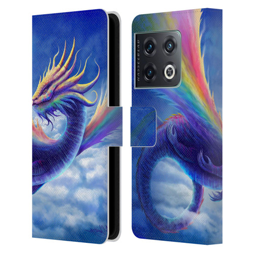Anthony Christou Art Rainbow Dragon Leather Book Wallet Case Cover For OnePlus 10 Pro