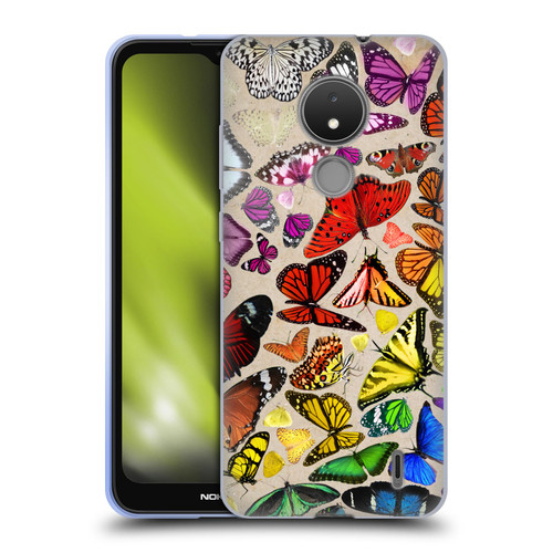 Anthony Christou Art Rainbow Butterflies Soft Gel Case for Nokia C21