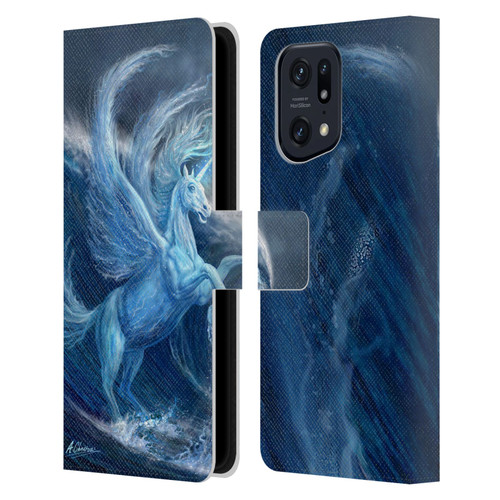 Anthony Christou Art Water Pegasus Leather Book Wallet Case Cover For OPPO Find X5 Pro