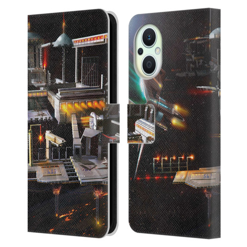 Anthony Christou Art Space Station Leather Book Wallet Case Cover For OPPO Reno8 Lite