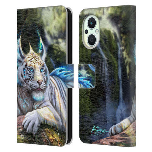 Anthony Christou Art Water Tiger Leather Book Wallet Case Cover For OPPO Reno8 Lite