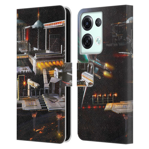 Anthony Christou Art Space Station Leather Book Wallet Case Cover For OPPO Reno8 Pro