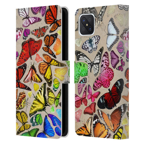 Anthony Christou Art Rainbow Butterflies Leather Book Wallet Case Cover For OPPO Reno4 Z 5G