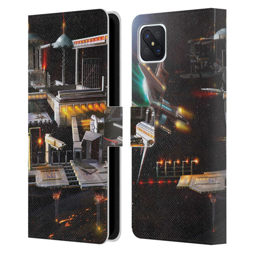 Anthony Christou Art Space Station Leather Book Wallet Case Cover For OPPO Reno4 Z 5G