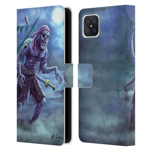 Anthony Christou Art Zombie Pirate Leather Book Wallet Case Cover For OPPO Reno4 Z 5G