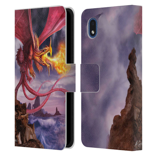 Anthony Christou Art Fire Dragon Leather Book Wallet Case Cover For Samsung Galaxy A01 Core (2020)