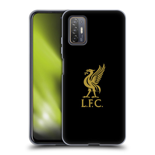 Liverpool Football Club Liver Bird Gold Logo On Black Soft Gel Case for HTC Desire 21 Pro 5G