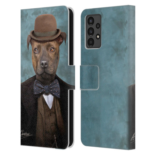Anthony Christou Art Sir Edmund Bulldog Leather Book Wallet Case Cover For Samsung Galaxy A13 (2022)