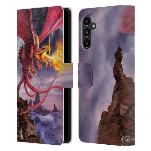 Anthony Christou Art Fire Dragon Leather Book Wallet Case Cover For Samsung Galaxy A13 5G (2021)