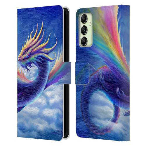 Anthony Christou Art Rainbow Dragon Leather Book Wallet Case Cover For Samsung Galaxy A14 5G