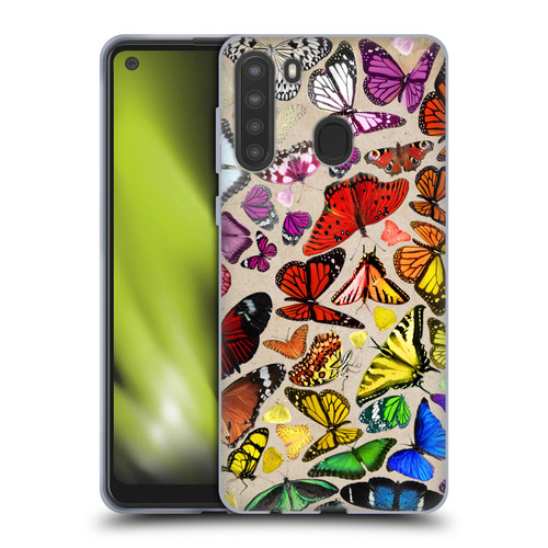 Anthony Christou Art Rainbow Butterflies Soft Gel Case for Samsung Galaxy A21 (2020)