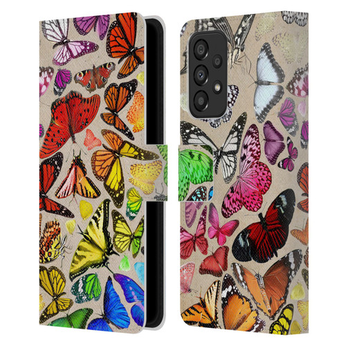 Anthony Christou Art Rainbow Butterflies Leather Book Wallet Case Cover For Samsung Galaxy A33 5G (2022)