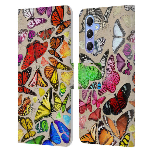 Anthony Christou Art Rainbow Butterflies Leather Book Wallet Case Cover For Samsung Galaxy A34 5G