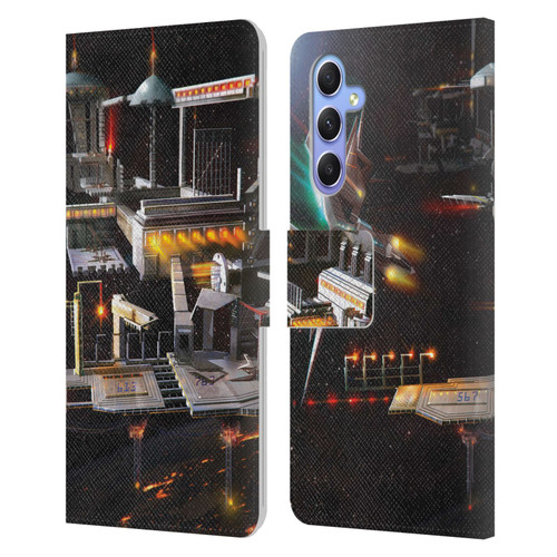 Anthony Christou Art Space Station Leather Book Wallet Case Cover For Samsung Galaxy A34 5G