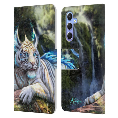 Anthony Christou Art Water Tiger Leather Book Wallet Case Cover For Samsung Galaxy A34 5G
