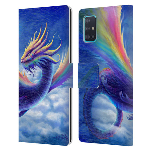 Anthony Christou Art Rainbow Dragon Leather Book Wallet Case Cover For Samsung Galaxy A51 (2019)