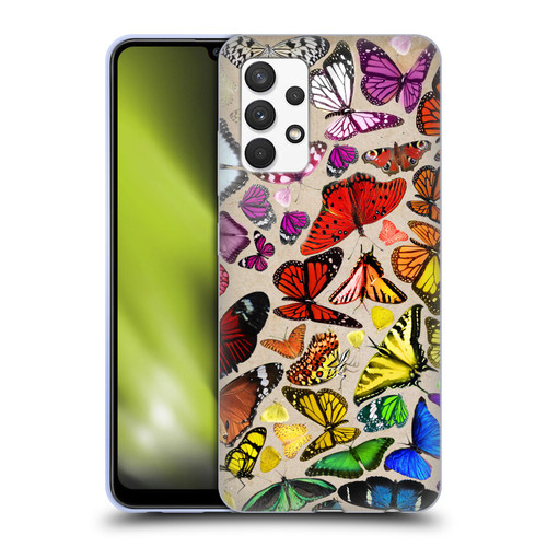 Anthony Christou Art Rainbow Butterflies Soft Gel Case for Samsung Galaxy A32 (2021)