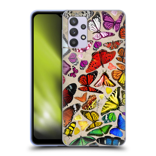 Anthony Christou Art Rainbow Butterflies Soft Gel Case for Samsung Galaxy A32 5G / M32 5G (2021)