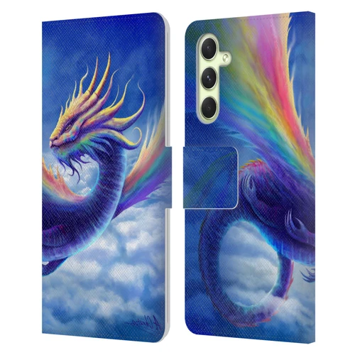 Anthony Christou Art Rainbow Dragon Leather Book Wallet Case Cover For Samsung Galaxy A54 5G