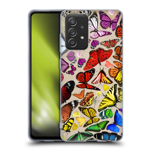 Anthony Christou Art Rainbow Butterflies Soft Gel Case for Samsung Galaxy A52 / A52s / 5G (2021)